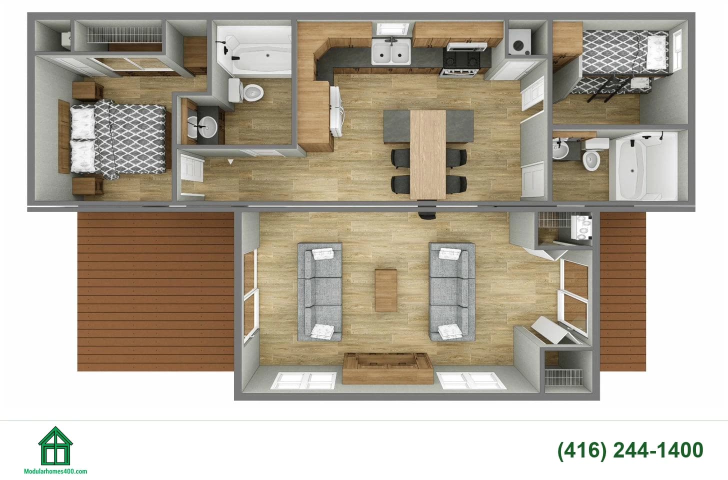 Penetangore floor plan — 791 sq ft, 2 bedrooms, 2 bath