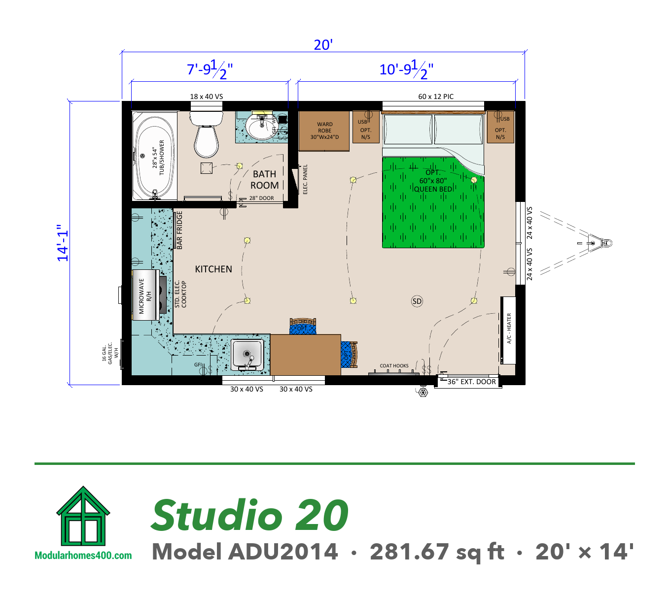 Studio 20 floor plan